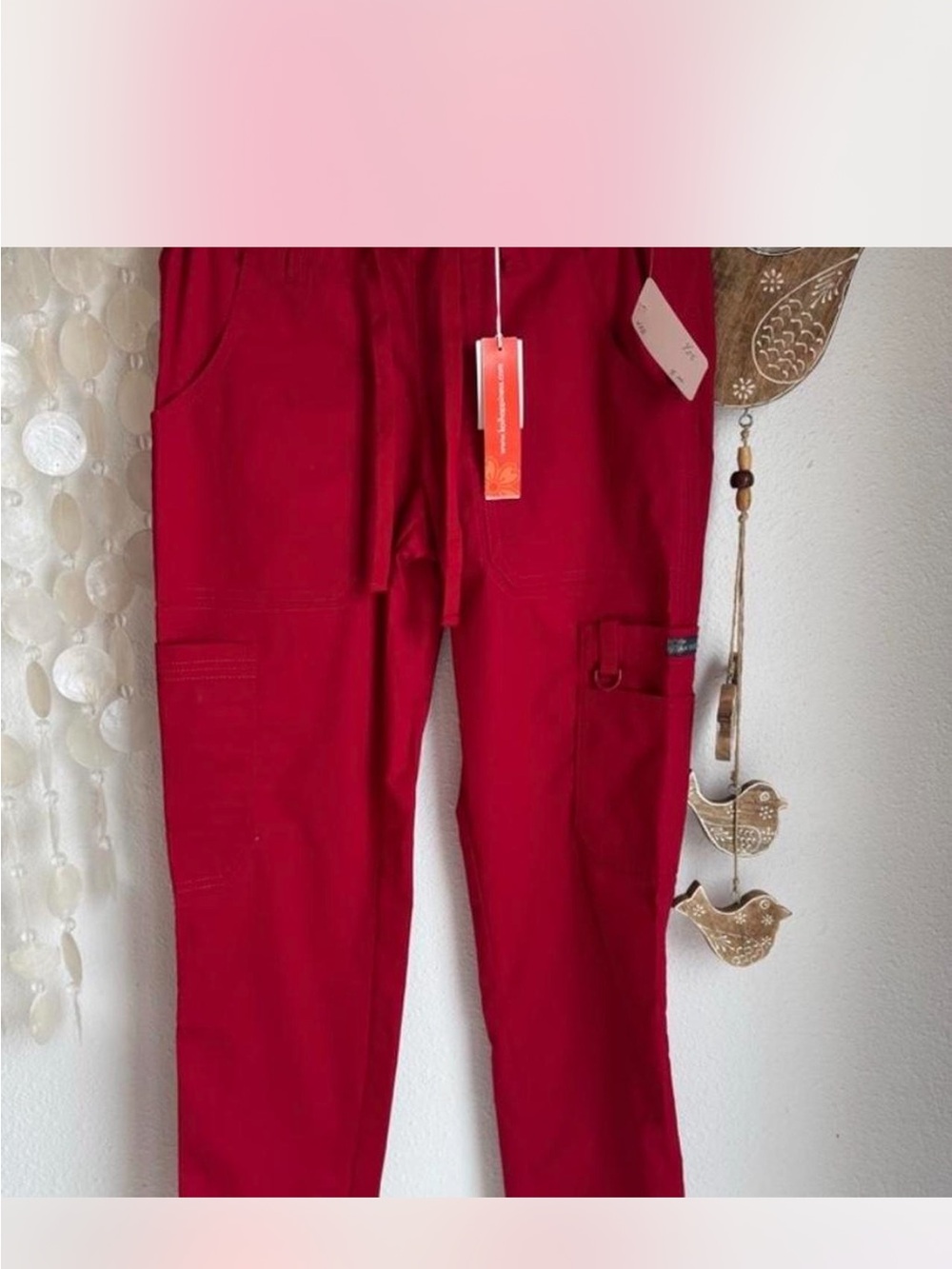 Koi stretch Lindsey Women’s Red Cargo Scrub Pants